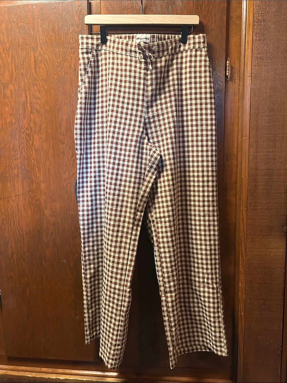 Sonderhaus Perfect Pants - Brown Checkered Casual Pants
